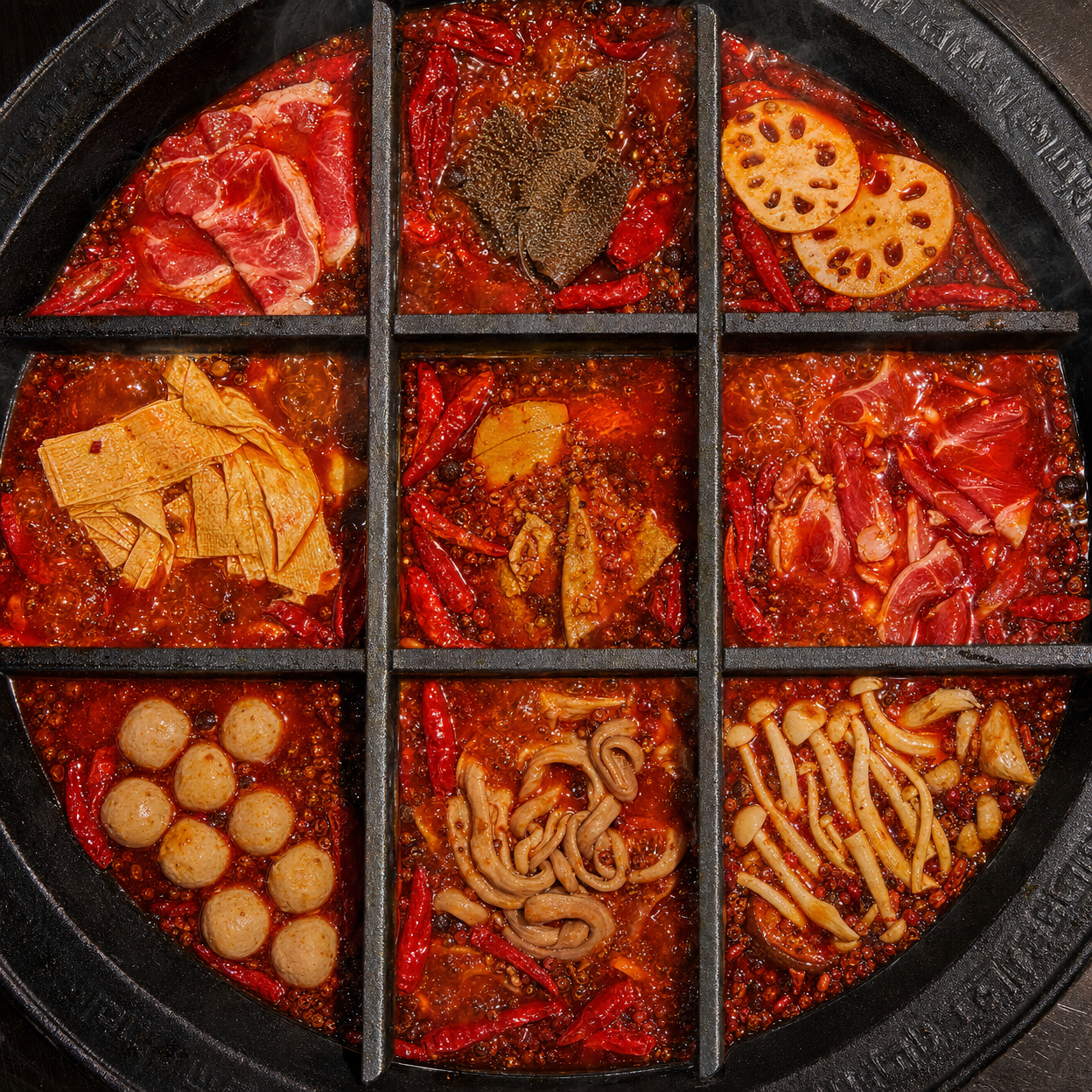 Chongqing jiugongge nine-grid hotpot